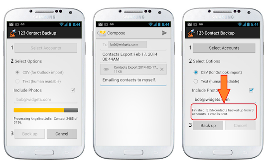 123 Contact Backup is available on all Android devices