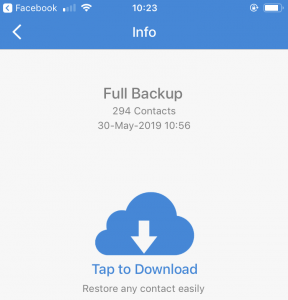 Restore your backup to your device with one simple tap