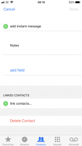 Choose to link contacts