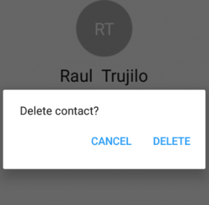 Confirming that the contact is being deleted