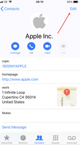 How to edit an iPhone contact