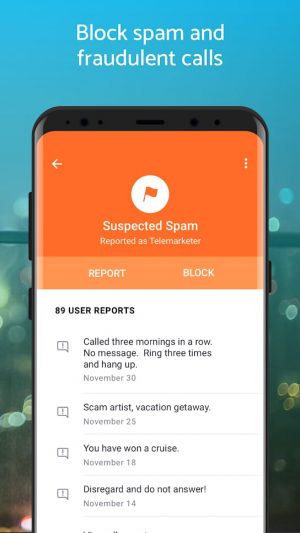 Report spam calls to the Hiya user community