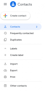 How to Import Contacts from Gmail: "Export" may be located under "More"