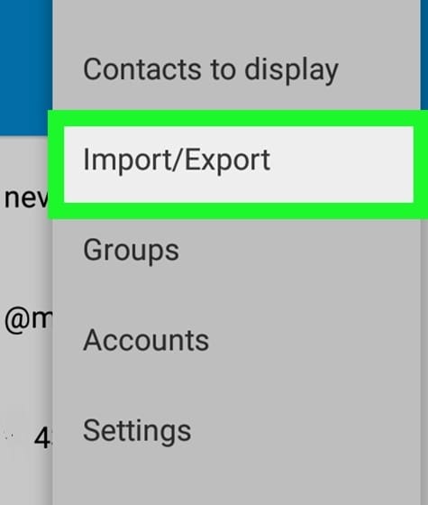 Import contacts from Android.